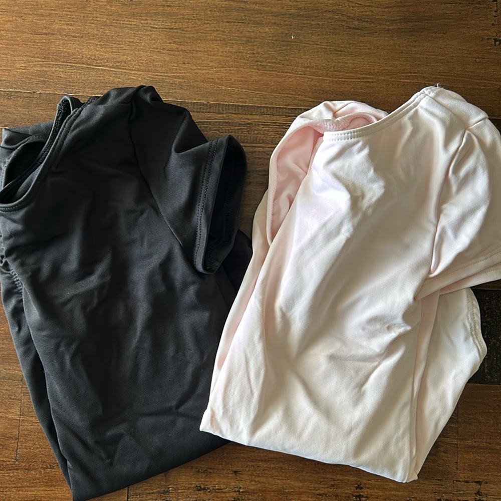 Light pink & black ballet leotards